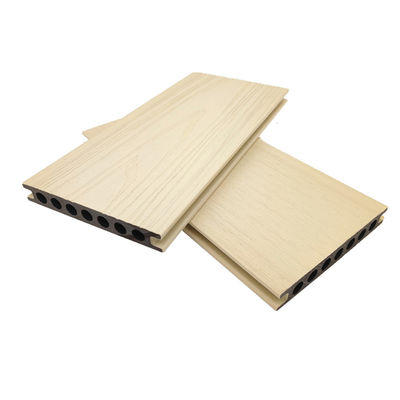 Sàn gỗ tổng hợp WPC chống tia cực tím ngoài trời cho ban công Màu trắng gạo
