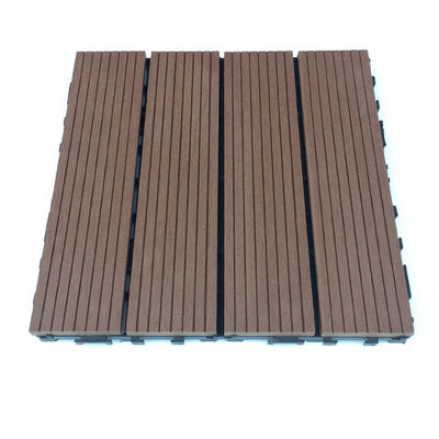 Gạch lát sàn WPC Woodgrain ngoài trời Tấm ván sàn Click 300x300mm