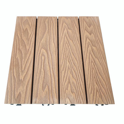 Gạch lát sàn WPC màu cam được đánh bóng bằng gỗ nhựa tổng hợp cho sân thượng ODM