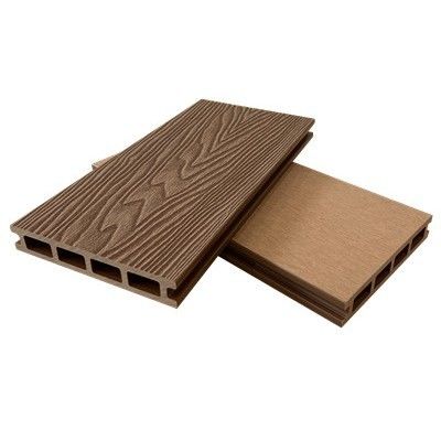 Sàn gỗ tếch nhựa tổng hợp đương đại WPC 3D dập nổi cho sân thượng