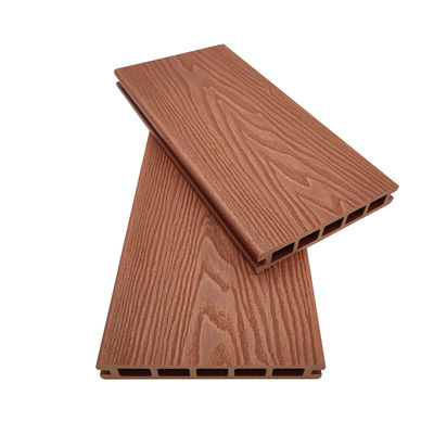 Lớp gạch sàn composite không trượt vườn WPC gỗ óc chó nhựa 3D đúc