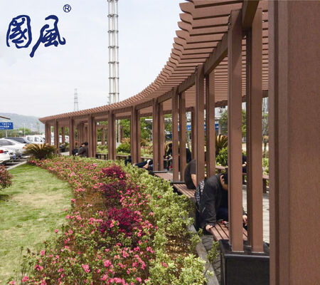 Gỗ lục giác Nhựa Composite WPC Pergola WPC Pavilion