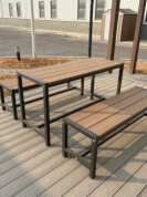 Nội thất sân vườn WPC bán chạy - Bàn ngoài trời thương mại với ghế dài phù hợp