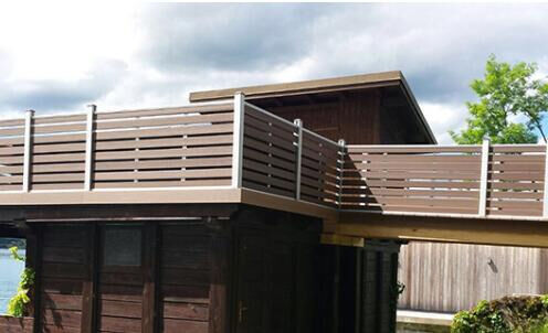 Bảng điều khiển hàng rào WPC hoàn thiện mờ Dễ dàng làm sạch cho sân văn phòng