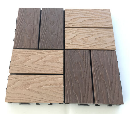 Gạch lát sàn WPC DIY 30 * 30CM Sàn gỗ tự nhiên ngoài trời cho sân trong nhà