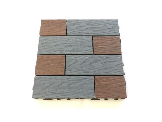 Gạch lát sàn WPC DIY 30 * 30CM Sàn gỗ tự nhiên ngoài trời cho sân trong nhà