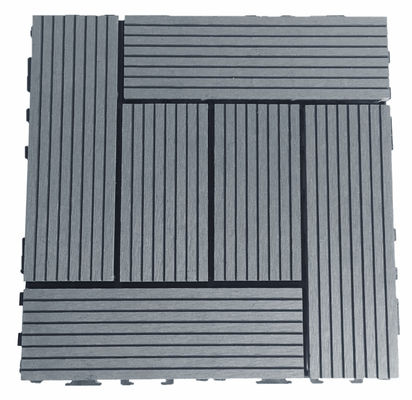 Gạch lát sàn WPC chải nhám màu xám Ván sàn lồng vào nhau bên ngoài 300x300